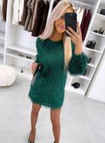 Melns Garām Piedurknēm Plūstoša Kleita