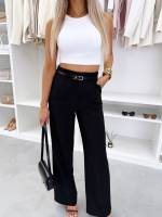 Balta Kelnės Su Diržu