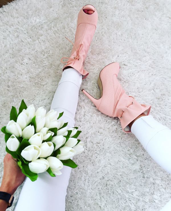 Розовый Удобные туфли со шнурками
