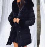 Light Beige Adjustable Waist Winter Coat