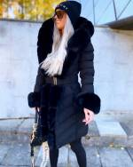 Black Warm Belted Winter Coat