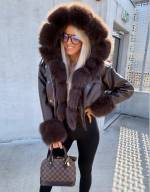 Bēša Bomberjaka Ar Kapuci Un Siltu Oderi