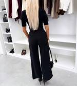 Ciemnoczerwony Spodnie Garniturowe O Prostym Kroju