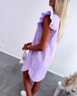 Purple Pocketed Casual Dress