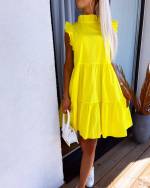 Жёлтый Струящееся платье