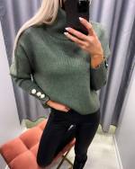 Fuchsia High Collar Sweater