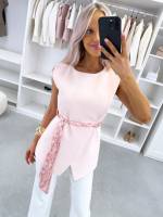 Balta Liemenė-švarkas Su Surišamu Priekiu