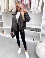 Taupe Oversize Sporta Džemperis