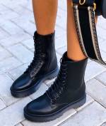 Black Classical Strap Casual Boots