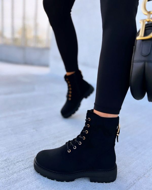 Black Comfortable Velvet Boots