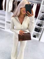 Brown Stretchy And Soft Two-piece Set