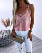Gold Lace-edged Silky Top