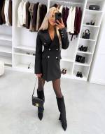 Tumepunane Vööga Pintsakkleit