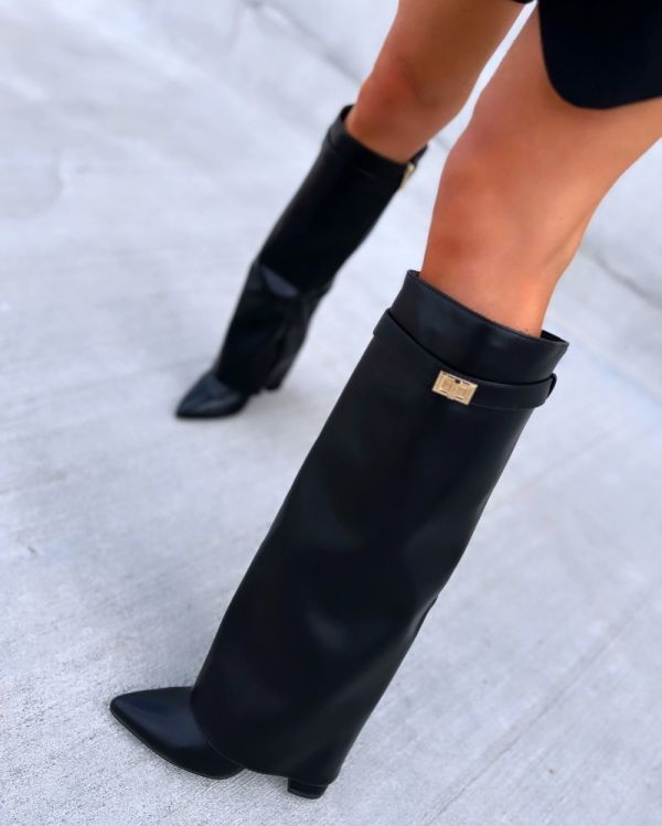 Black Block-heeled Comfortable Boots