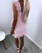 Pink Lace Tie Dress