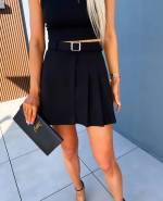 Black Culottes With Belt