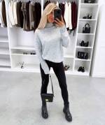 Hall Kõrge Kaelusega Pehme Kampsun