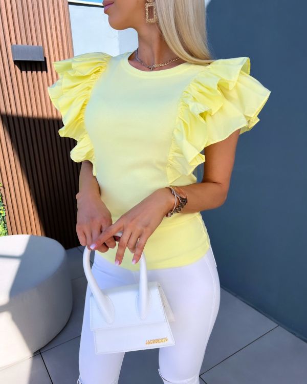 Yellow Blouse With Ruffles