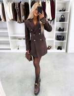 Tumepunane Vööga Pintsakkleit