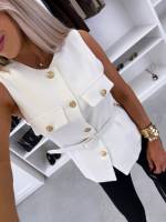 Roosa Vööga Vest-jakk