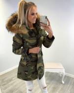 Khaki Camo Winter Parka With Real Fur And Waterproof Outer Layer