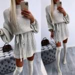 Pilka Tie Knitted Dress