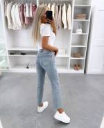 Zila Mom Fit Elastīgi Džinsi