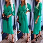 Olive Green Long Jumpsuit With Pockets