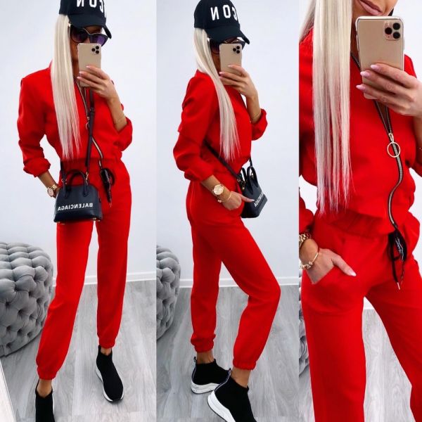 Red Casual Two-piece Set