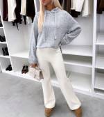 Pelēks Mīksts Džemperis Ar Kapuci