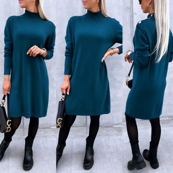 Tamsiai žalia Kuldsete Detailidega Kampsunkleit