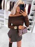 Czarny Top Z Elastycznej Koronki