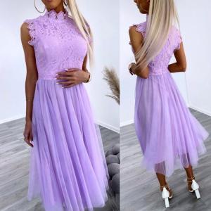 Purple Tulle Lace Dress