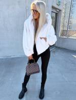 Brūns Mīksta Jaka Ar Rāvējslēdzēju