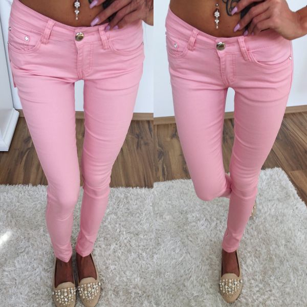 Розовый Розовые стрейч-брюки