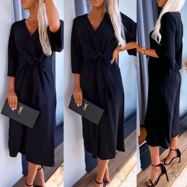 Black Long Jumpsuit With Pockets
