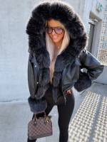 Bēša Bomberjaka Ar Kapuci Un Siltu Oderi