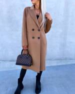 Black Buttoned Wool Coat