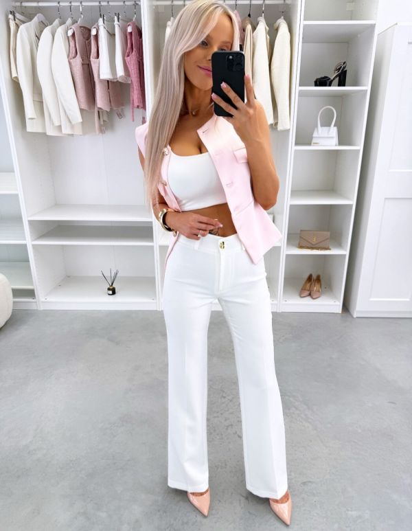 Valge Sirgelõikelised Püksid