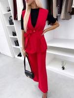 Фуксии Жилет-пиджак с завязкой спереди