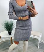 Brown Knitted Midi Dress