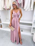 Violets Maksi Kleita Ar šķēlumu