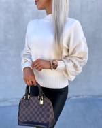 Beige Sweater With Pearls