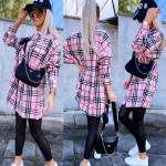 Pink Thicker Checkered Blouse
