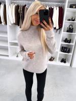 Hall Kõrge Kaelusega Pehme Kampsun