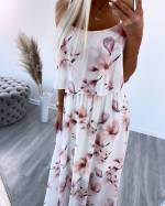 Juoda Ruffle Floral Pattern Maxi Dress