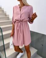Pink Keskelt Reguleeritav Kleit