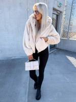 Brūns Mīksta Jaka Ar Rāvējslēdzēju