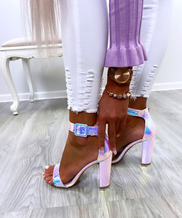 Фиолетовый Туфли на блочном каблуке