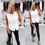 Roosa Vööga Vest-jakk